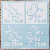 Go-Phish ゴーフィッシュ 50mm イラストカッティングステッカー：ホワイト【ネコポス配送可】