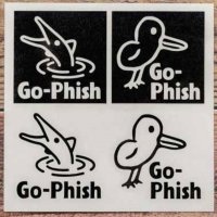 Go-Phish ゴーフィッシュ 50mm イラストカッティングステッカー：ブラック【ネコポス配送可】