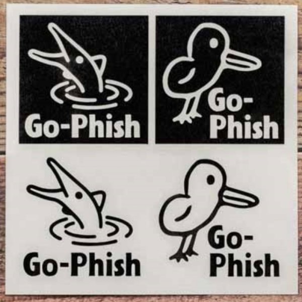 画像1: Go-Phish ゴーフィッシュ 50mm イラストカッティングステッカー：ブラック【ネコポス配送可】