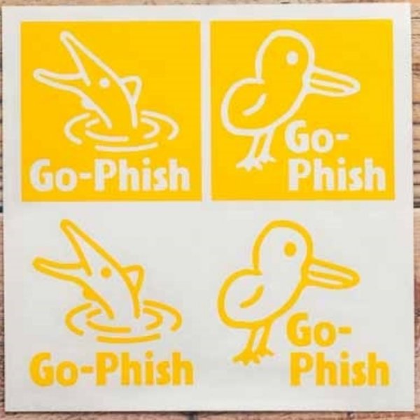 画像1: Go-Phish ゴーフィッシュ 50mm イラストカッティングステッカー：イエロー【ネコポス配送可】