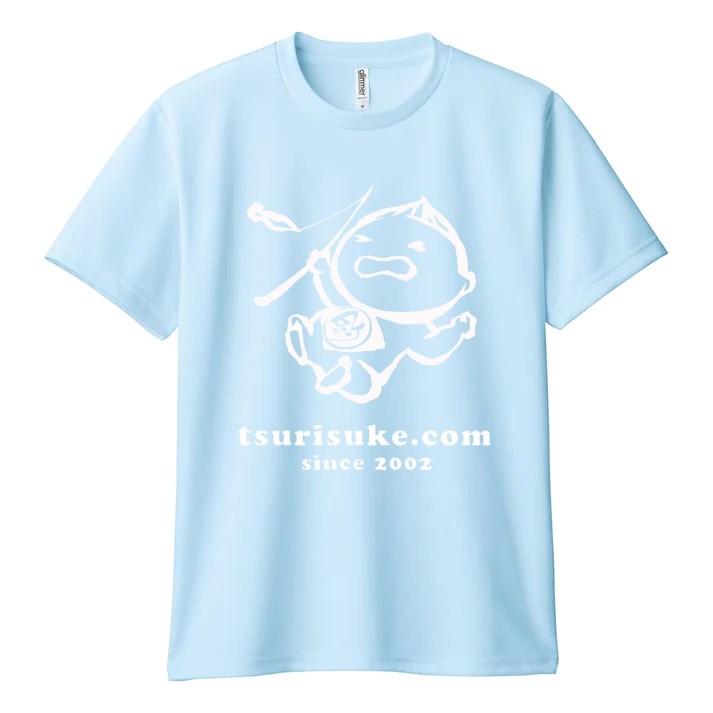 釣り助 オリジナルドライTシャツ：半袖/ライトブルー/LLサイズ■ネコポス対象外■