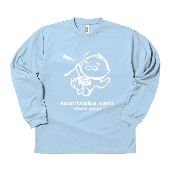 釣り助 オリジナルドライTシャツ：長袖/ライトブルー/LLサイズ■ネコポス対象外■